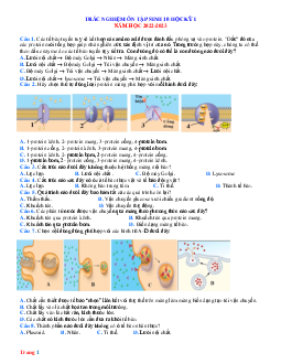 Trắc nghiệm ôn tập môn Sinh 10 HK1 năm 2022-2023 (có đáp án)