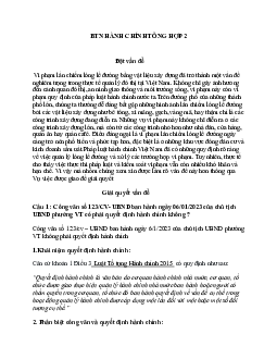 Bài tập ôn tập học phần Luật hành chính của trường đại học Luật Hà Nội
