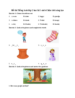 Đề thi học kì 1 lớp 2 năm 2023 - 2024 theo Thông tư 27 | Tiếng anh 2 sách Family and Friends |đề 1