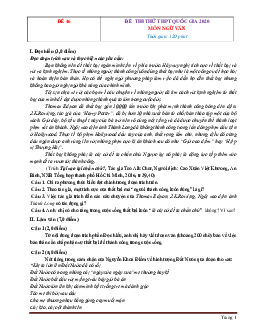 10 Đề thi thử tốt nghiệp 2020 môn Văn (có đáp án chi tiết)-Tập 5