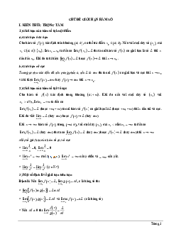 Tài liệu chủ đề giới hạn hàm số