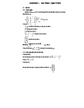 Định thức và Các Phép Toán với Ma Trận - Toán Cao Cấp 1