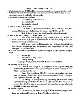 Tóm tắt kiến thức ôn tập môn kinh tế vi mô