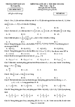 Đề giữa kỳ 2 Toán 12 năm 2023 – 2024 trường THPT Quế Sơn – Quảng Nam