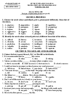 Top 13 đề thi Tuyển sinh vào 10 chuyên Anh các tỉnh