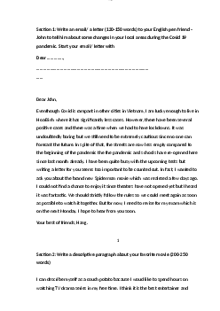 Bài tham khảo rèn luyện kỹ năng Writing học phần Tiếng anh