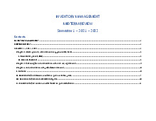 Midterm review | Môn Inventory Management - Trường Đại học Quốc tế, Đại học Quốc gia Thành phố Hồ Chí Minh