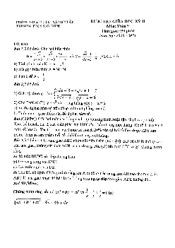 Đề thi giữa kỳ 2 Toán 9 năm 2020 – 2021 trường THCS Sơn Đông – Hà Nội