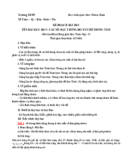 Bài 9: Các số đặc trưng đo xu thế trung tâm - Giáo án Toán 11 Kết nối tri thức