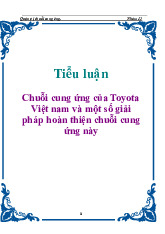 Tiểu luận về Chuỗi cung ứng của Toyota Việt Nam và các giải pháp hoàn thiện môn Quản trị chuỗi cung ứng | Đại học Kinh tế Thành phố Hồ Chí Minh