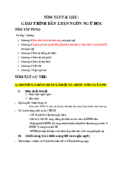 Tóm tắt giáo trình Dẫn luận ngôn ngữ | Trường Đại học Ngoại ngữ, Đại học Đà Nẵng