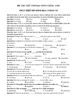 Đề thi thử THPT Quốc Gia 2023 môn Tiếng Anh - Đề 9 (có đáp án)