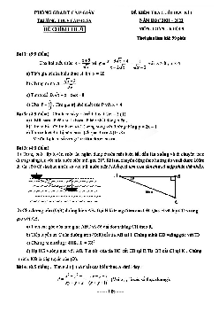 Đề thi cuối học kì 1 Toán 9 năm 2021 – 2022 trường THCS Cầu Giấy – Hà Nội