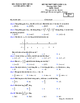 Đề thi thử THPT Quốc gia 2019 môn Toán hội các trường chuyên lần 3