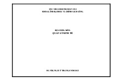 ĐỀ CƯƠNG MÔN QUẢN LÝ KINH TẾ | Học viện Hành chính Quốc gia