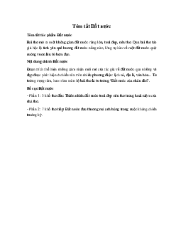 Tóm tắt Đất nước Ngữ Văn 10 sách Chân Trời Sáng Tạo