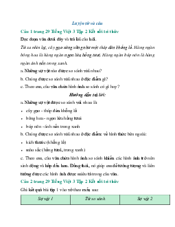 Giải SGK Tiếng Việt 3 trang 29, 30, 31 Bài 6: Cây gạo - Luyện tập | Kết nối tri thức