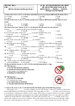 Đề thi thử Tiếng Anh vào lớp 10 TP. Hồ Chí Minh số 4 năm 2021-2022