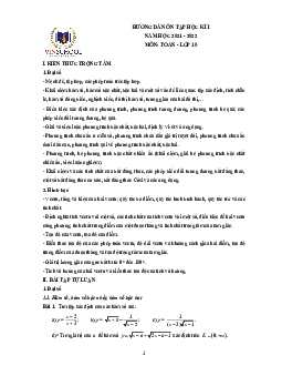 Hướng dẫn ôn tập học kì 1 Toán 10 năm 2021 – 2022 trường Vinschool – Hà Nội