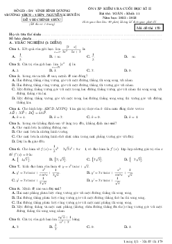 Đề ôn tập cuối kì 2 Toán 11 năm 2022 – 2023 trường Nguyễn Khuyến – Bình Dương