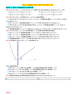 Câu hỏi trắc nghiệm Toán 11 Bài 17: Hàm số liên tục mức thông hiểu