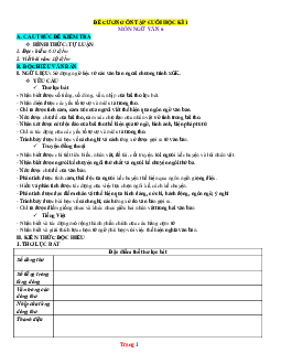 Đề cương ôn tập học kỳ 1 Ngữ Văn 6 Chân trời sáng tạo 2023-2024