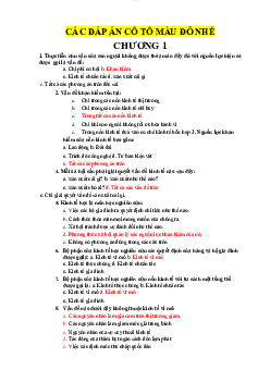 Đáp án đề cương chương 1 môn Nhập môn kinh tế học | Đại học Thăng Long
