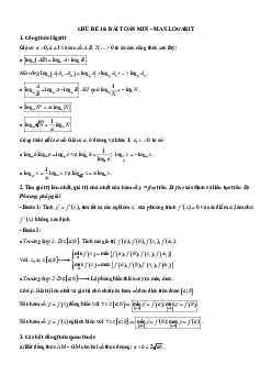 Bài toán min – max mũ và logarit