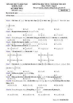 Đề thi học kỳ 2 Toán 12 năm học 2018 – 2019 sở GD và ĐT Quảng Nam