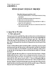 Giáo Trình Môn Quản trị học | Đại học Kinh tế và Quản trị kinh doanh, Đại học Thái Nguyên