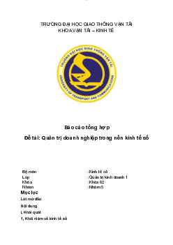 Quản Trị Doanh Nghiệp trong Nền Kinh Tế Số | Trường Đại học Giao thông Vận Tải