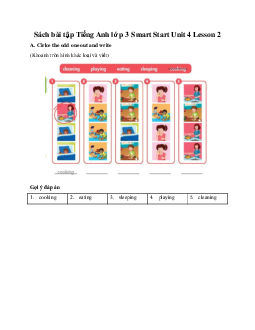 Sách bài tập Tiếng Anh lớp 3 Smart Start Unit 4 Lesson 2