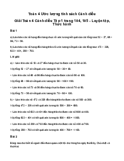 Giải Toán lớp 4 Bài 47: Ước lượng tính | Cánh diều