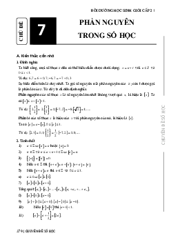 Các bài toán về phần nguyên trong số học