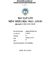 Bản chất con người / Bài tập lớn môn Triết học Mác Lê-nin
