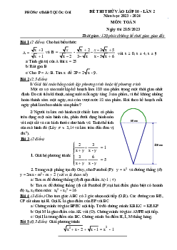 Đề thi thử Toán vào 10 lần 2 năm 2023 – 2024 phòng GD&ĐT Quốc Oai – Hà Nội