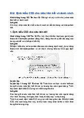 Giải SGK Tin học 12 Chân trời sáng tạo Bài F10: Định kiểu CSS cho siêu liên kết và danh sách