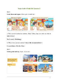 Giải Tiếng Anh lớp 4 Unit 10: Lesson 2 | Global Success