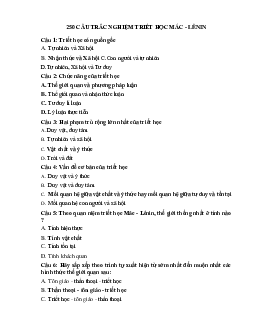 Trắc nghiệm ôn tập môn Triết học