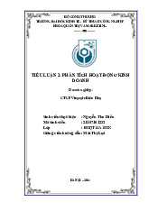 Phân tích hoạt động kinh doanh CTCP Vinacafe | Tiểu luận Phân tích hoạt động kinh doanh