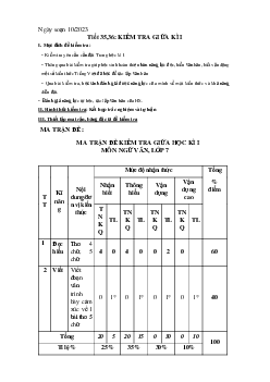 Đề thi giữa học kì 1 môn Ngữ văn lớp 7 năm 2023 - 2024 KNTT - Đề 4