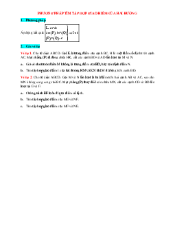Phương pháp tìm tập hợp giao điểm của hai đường thẳng trong không gian (giải chi tiết)