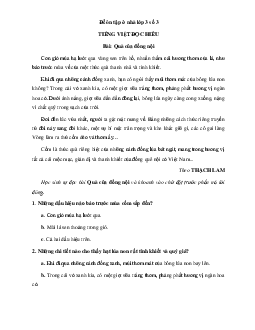 Bộ đề ôn tập ở nhà Tiếng Việt lớp 3 có đáp án - Đề 3 (Từ 30/3 - 04/4)