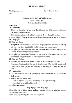 Giáo án Bài 5: Ứng xử trên mạng Tin học 7 | Kết nối tri thức