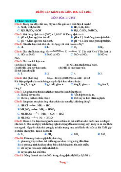 Đề ôn tập giữa học kì 1 Hóa 11 Chân Trời Sáng Tạo - Đề 3