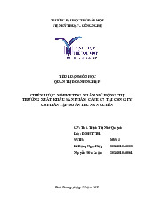 Tiểu luận Chiến lược Marketing nhằm mở rộng thị trường xuất khẩu sản phẩm cà phê G7 tại công ty cổ phần tập đoàn Trung Nguyên | Đại học Thủ Dầu Một