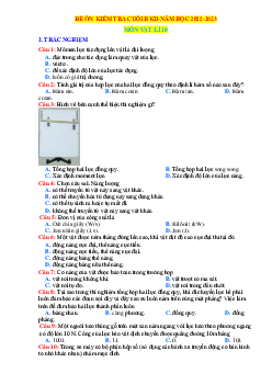 Đề ôn tập học kỳ 2 Vật lí 10 Kết nối tri thức 2022-2023