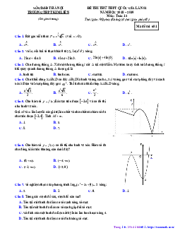 Đề thi thử Toán THPT Quốc gia 2019 trường THPT Kim Liên – Hà Nội lần 1