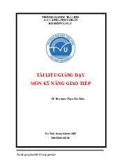 Tài liệu Giáo trình môn Kỹ năng giao tiếp | Trường Đại học Trà Vinh