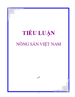 Tiểu luận nông sản Việt Nam năm 2021 | Đại học Ngoại Thương